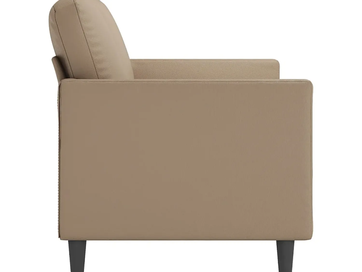 Sofá| Sofá de 2 lugares 140 cm couro artificial cor cappuccino PT170484 Castanho