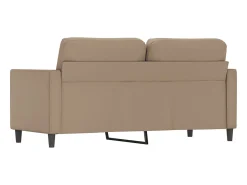 Sofá| Sofá de 2 lugares 140 cm couro artificial cor cappuccino PT170484 Castanho