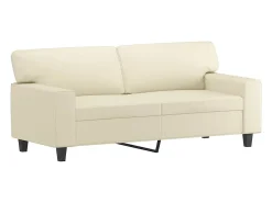 Sofá|vidaxl Sofá de 2 lugares 140 cm couro artificial cor Creme