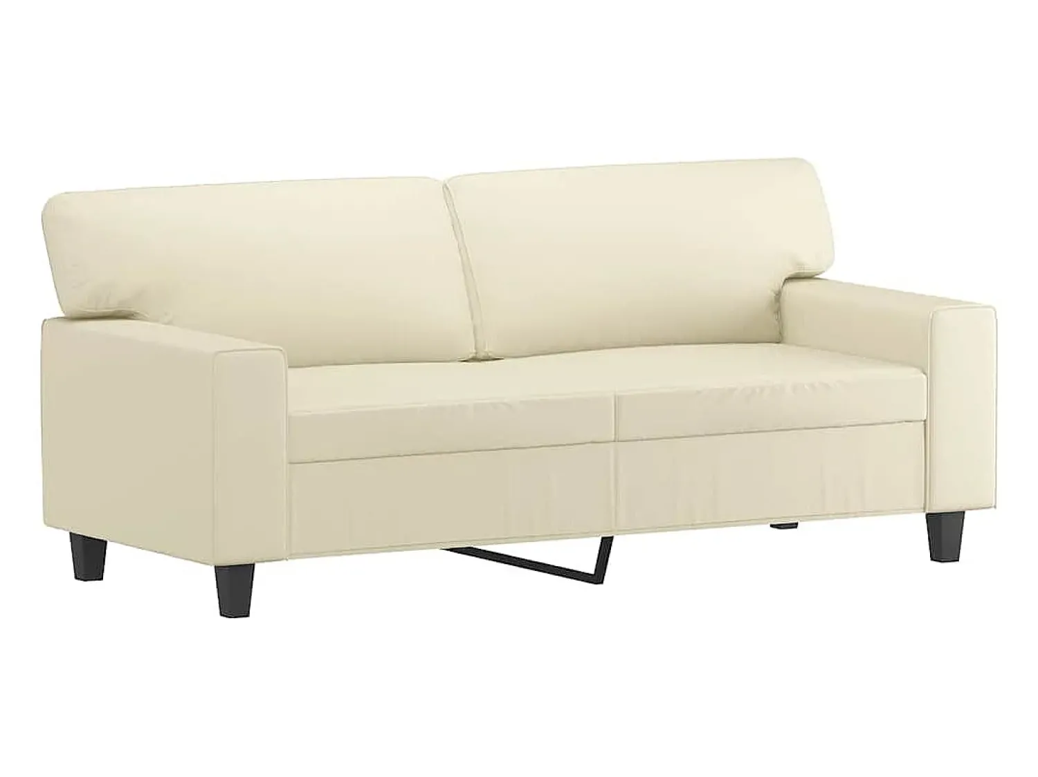 Sofá|vidaxl Sofá de 2 lugares 140 cm couro artificial cor Creme