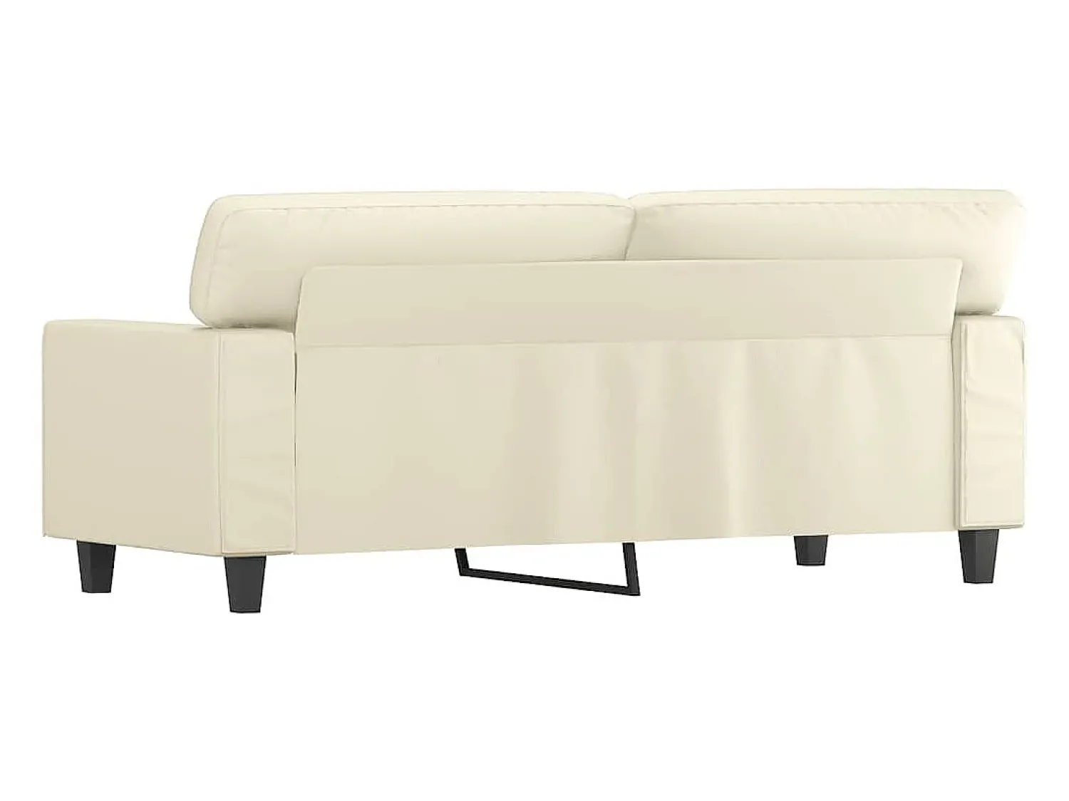 Sofá|vidaxl Sofá de 2 lugares 140 cm couro artificial cor Creme