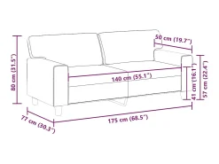 Hot vidaxl Sofá de 2 lugares 140 cm couro artificial Preto