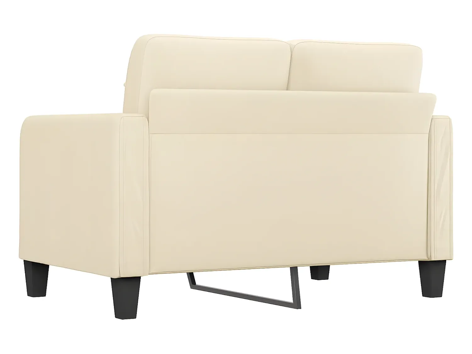 Outlet Sofá de 2 lugares 120 cm couro artificial cor PT493497 Creme