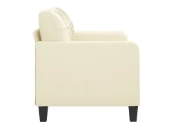Outlet Sofá de 2 lugares 120 cm couro artificial cor PT493497 Creme