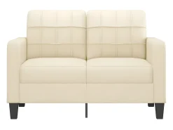 Outlet Sofá de 2 lugares 120 cm couro artificial cor PT493497 Creme