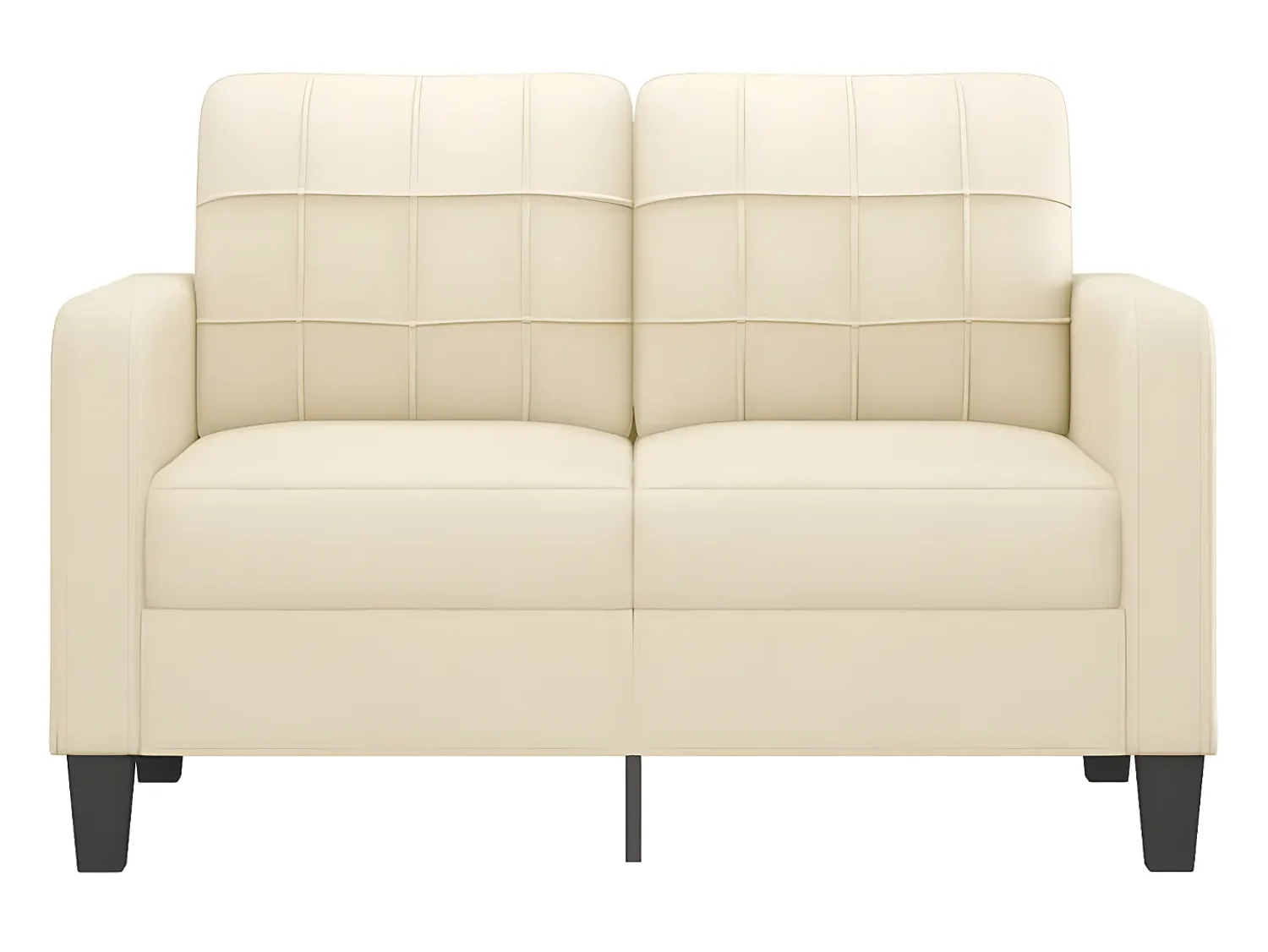 Outlet Sofá de 2 lugares 120 cm couro artificial cor PT493497 Creme