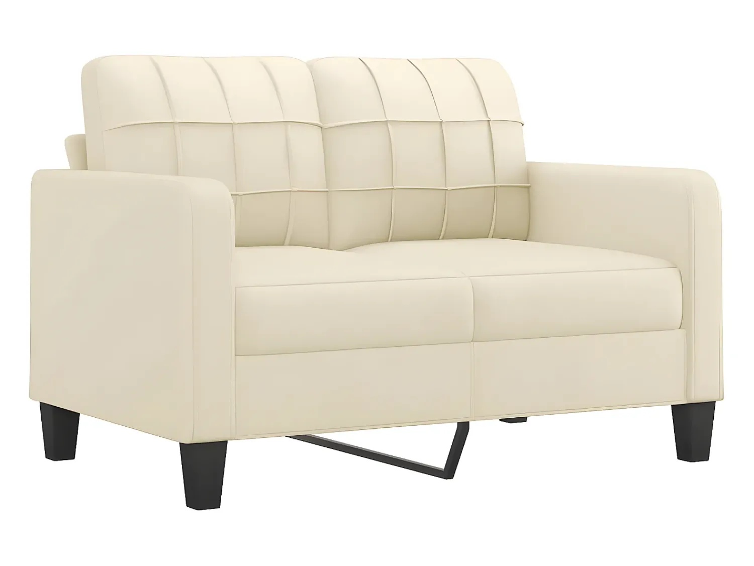 Outlet Sofá de 2 lugares 120 cm couro artificial cor PT493497 Creme