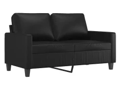 Sofá*vidaxl Sofá de 2 lugares 120 cm couro artificial Preto