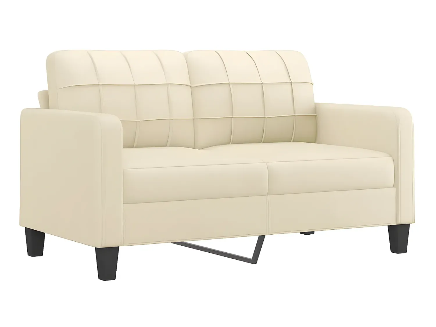 Sofá de 2 lugares 140 cm couro artificial cor PT562097^ Sofá