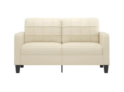 Sofá de 2 lugares 140 cm couro artificial cor PT562097^ Sofá