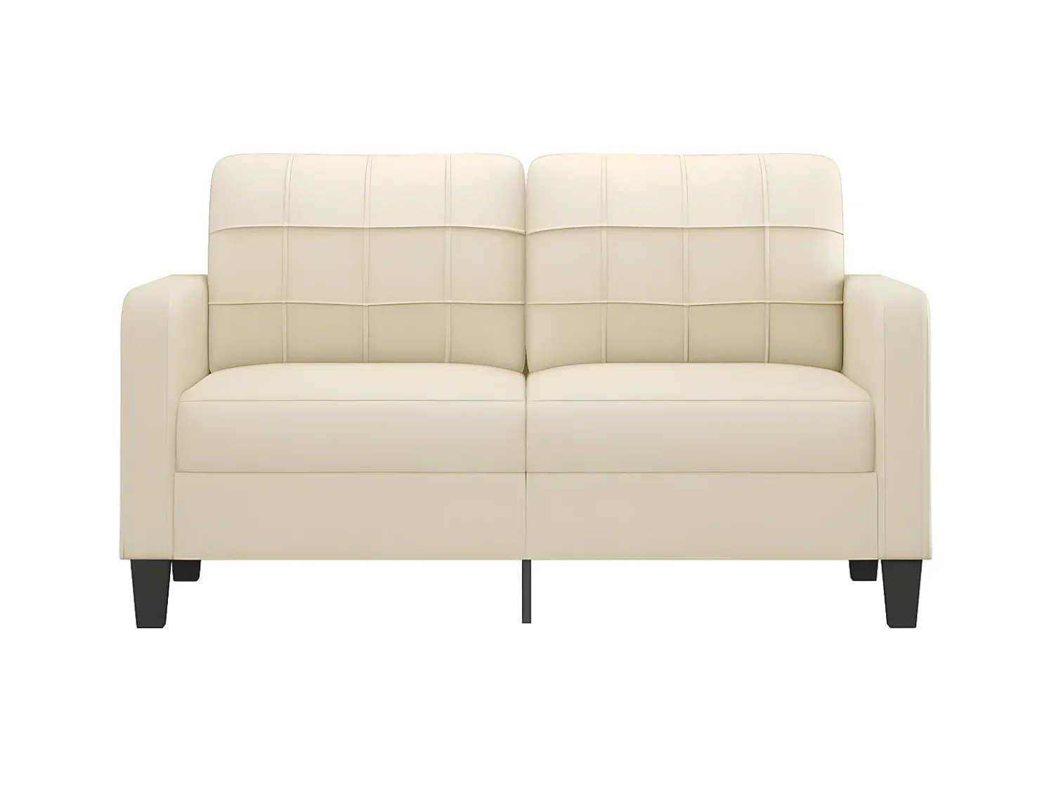 Sofá de 2 lugares 140 cm couro artificial cor PT562097^ Sofá