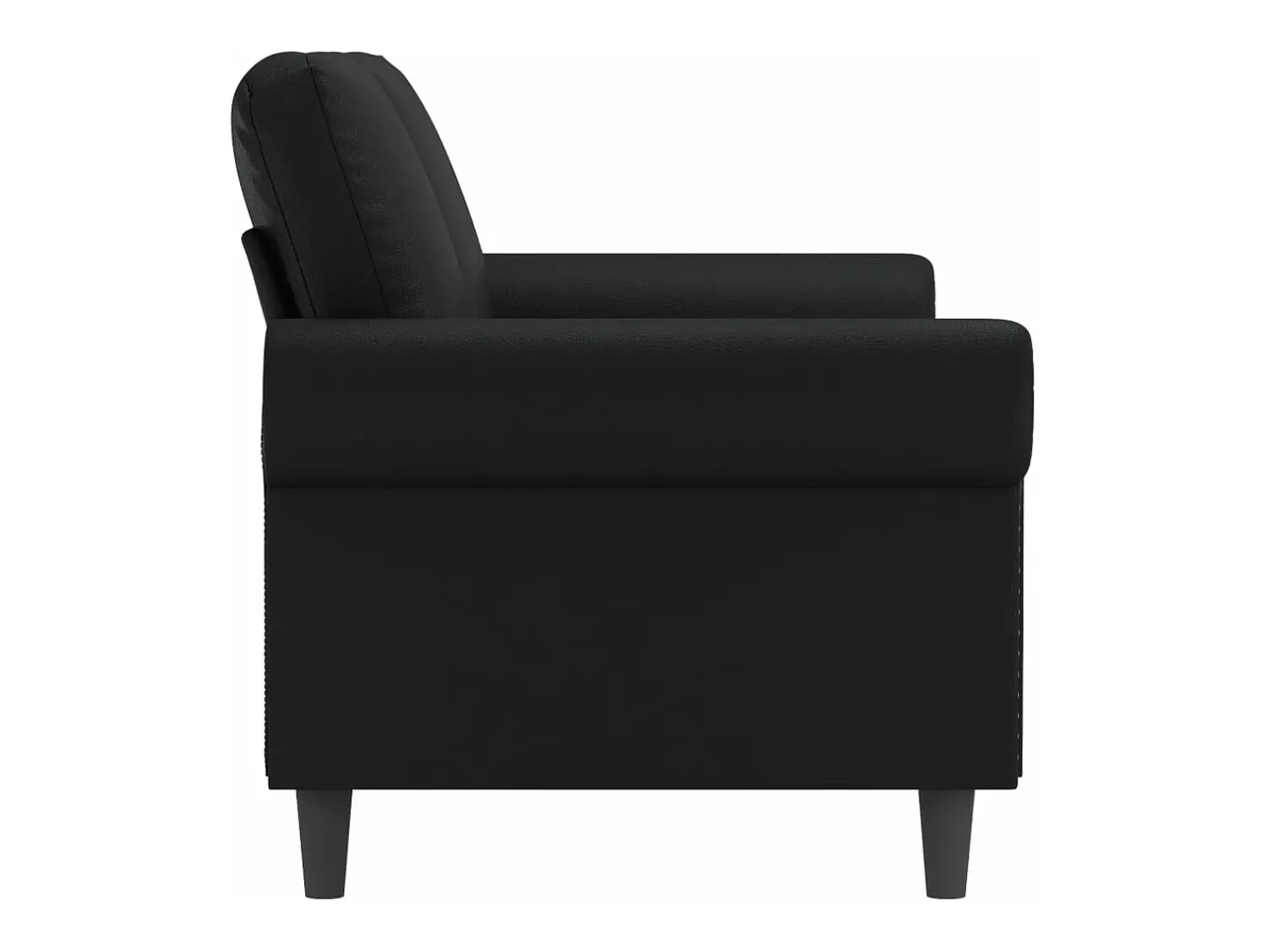 Sofá| Sofá de 2 lugares 140 cm couro artificial PT711966 Preto