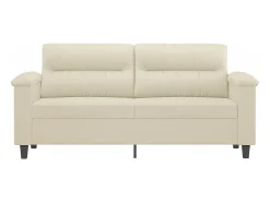 Sofá de 2 lugares 140 cm couro artificial cor PT509829^ Sofá