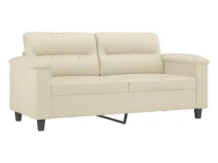 Sofá de 2 lugares 140 cm couro artificial cor PT509829^ Sofá