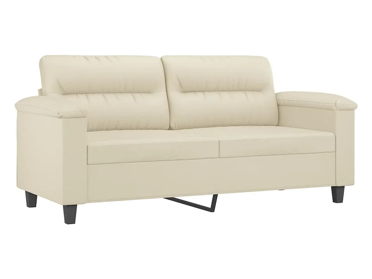 Sofá de 2 lugares 140 cm couro artificial cor PT509829^ Sofá