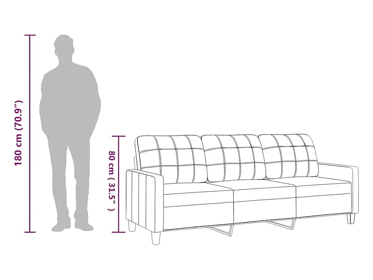 Hot vidaxl Sofá de 3 lugares 180 cm couro artificial cor Creme