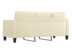 Hot vidaxl Sofá de 3 lugares 180 cm couro artificial cor Creme