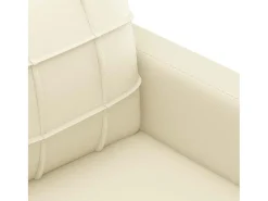 Hot vidaxl Sofá de 3 lugares 180 cm couro artificial cor Creme
