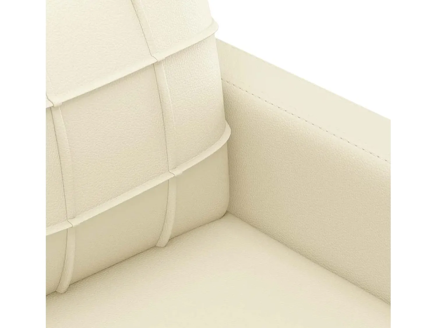 Hot vidaxl Sofá de 3 lugares 180 cm couro artificial cor Creme
