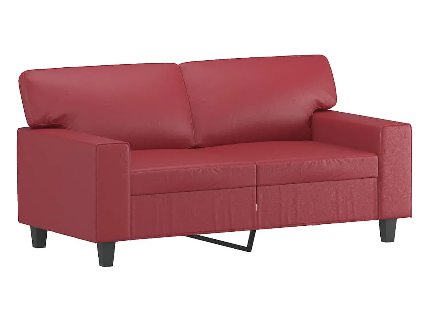 Sofá* Sofá de 2 lugares 120 cm couro artificial tinto PT706766 Vermelho
