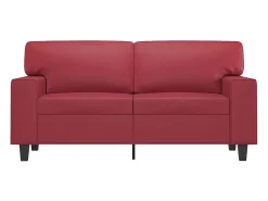 Sofá* Sofá de 2 lugares 120 cm couro artificial tinto PT706766 Vermelho