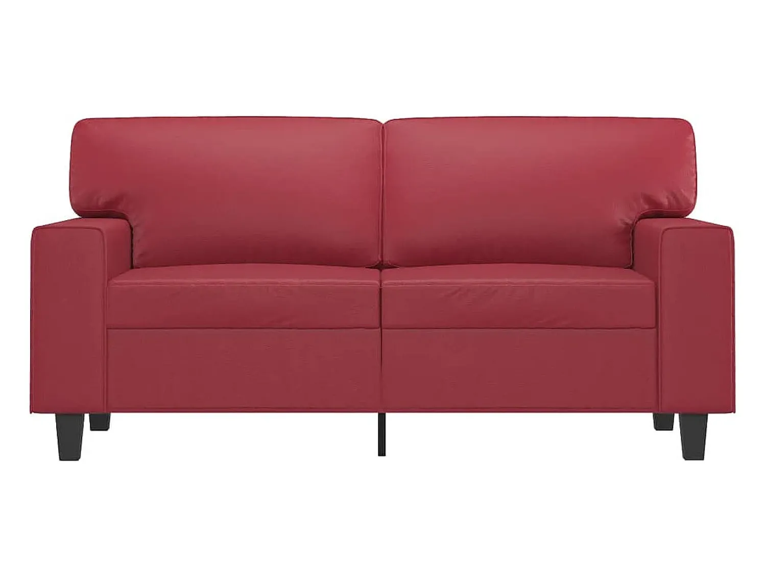 Sofá* Sofá de 2 lugares 120 cm couro artificial tinto PT706766 Vermelho
