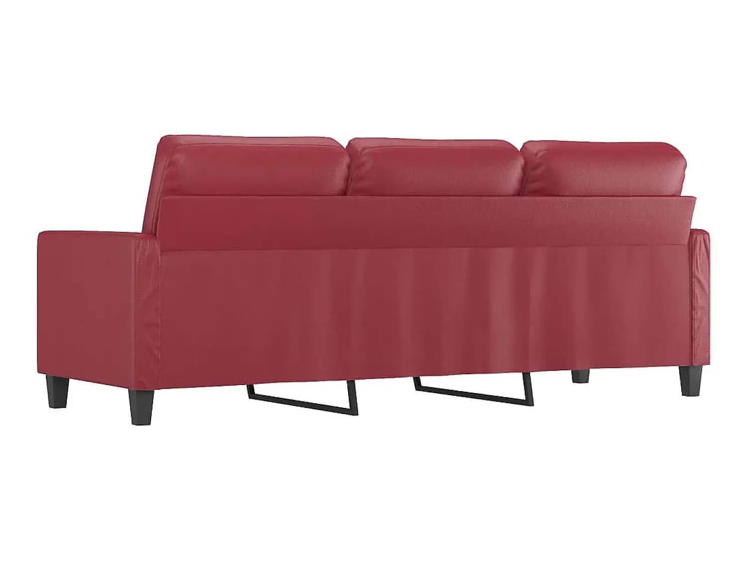 Sofá de 3 lugares 180 cm couro artificial tinto PT186395^ Sofá