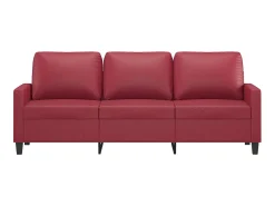 Sofá de 3 lugares 180 cm couro artificial tinto PT186395^ Sofá