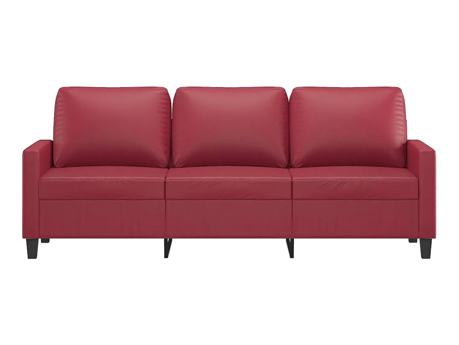 Sofá de 3 lugares 180 cm couro artificial tinto PT186395^ Sofá