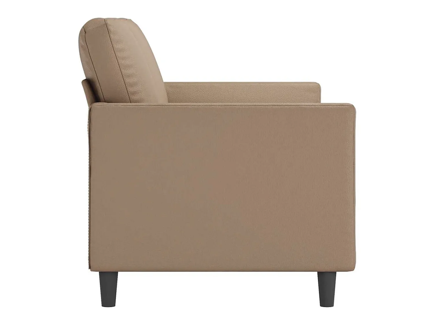Sofá|vidaxl Sofá de 3 lugares 180 cm couro artificial cor cappuccino Castanho