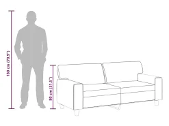 Discount vidaxl Sofá de 2 lugares 140 cm couro artificial cinza Cinzento