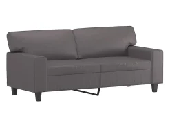 Discount vidaxl Sofá de 2 lugares 140 cm couro artificial cinza Cinzento