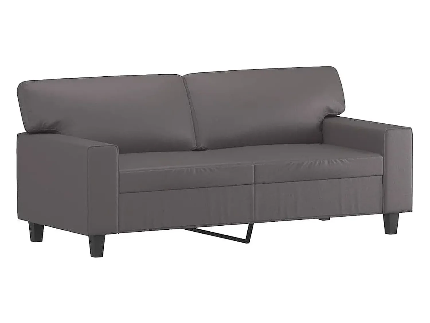 Discount vidaxl Sofá de 2 lugares 140 cm couro artificial cinza Cinzento