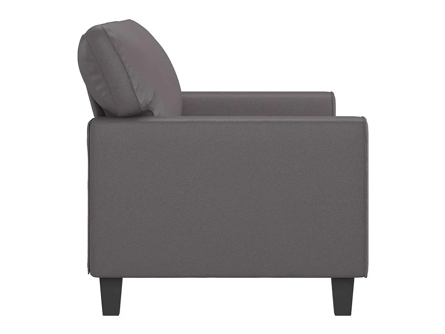 Discount vidaxl Sofá de 2 lugares 140 cm couro artificial cinza Cinzento