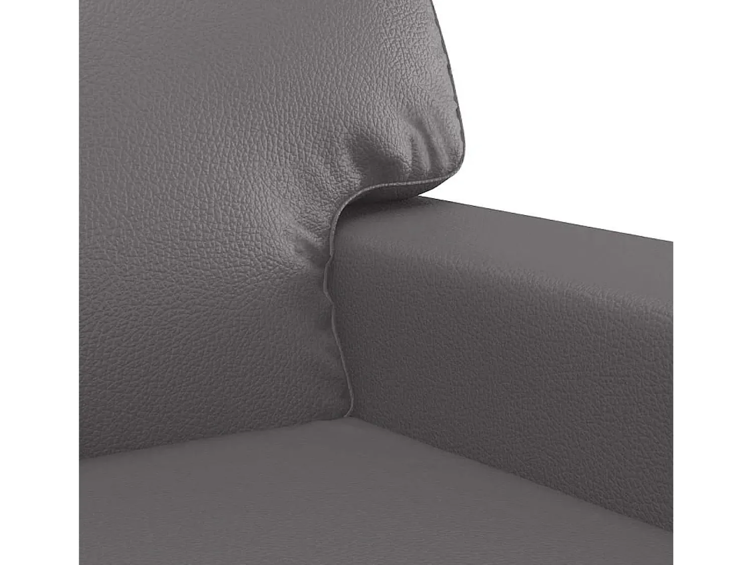 Discount vidaxl Sofá de 2 lugares 140 cm couro artificial cinza Cinzento