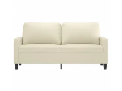 Sofá de 2 lugares 140 cm couro artificial cor PT916474^ Sofá
