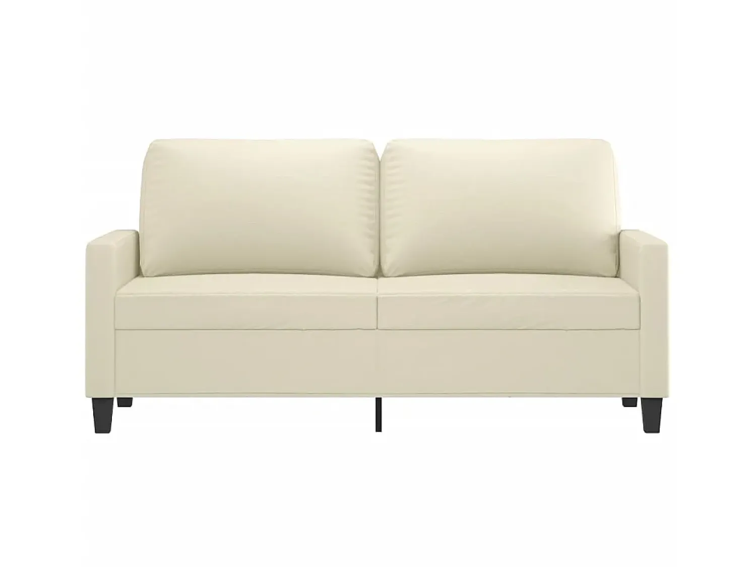Sofá de 2 lugares 140 cm couro artificial cor PT916474^ Sofá
