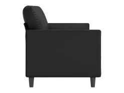 Sofá de 3 lugares 180 cm couro artificial PT623479 Preto