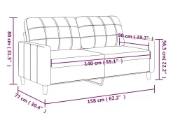 vidaxl Sofá de 2 lugares 140 cm couro artificial cinza^ Sofá