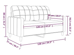 vidaxl Sofá de 2 lugares 120 cm couro artificial^ Sofá