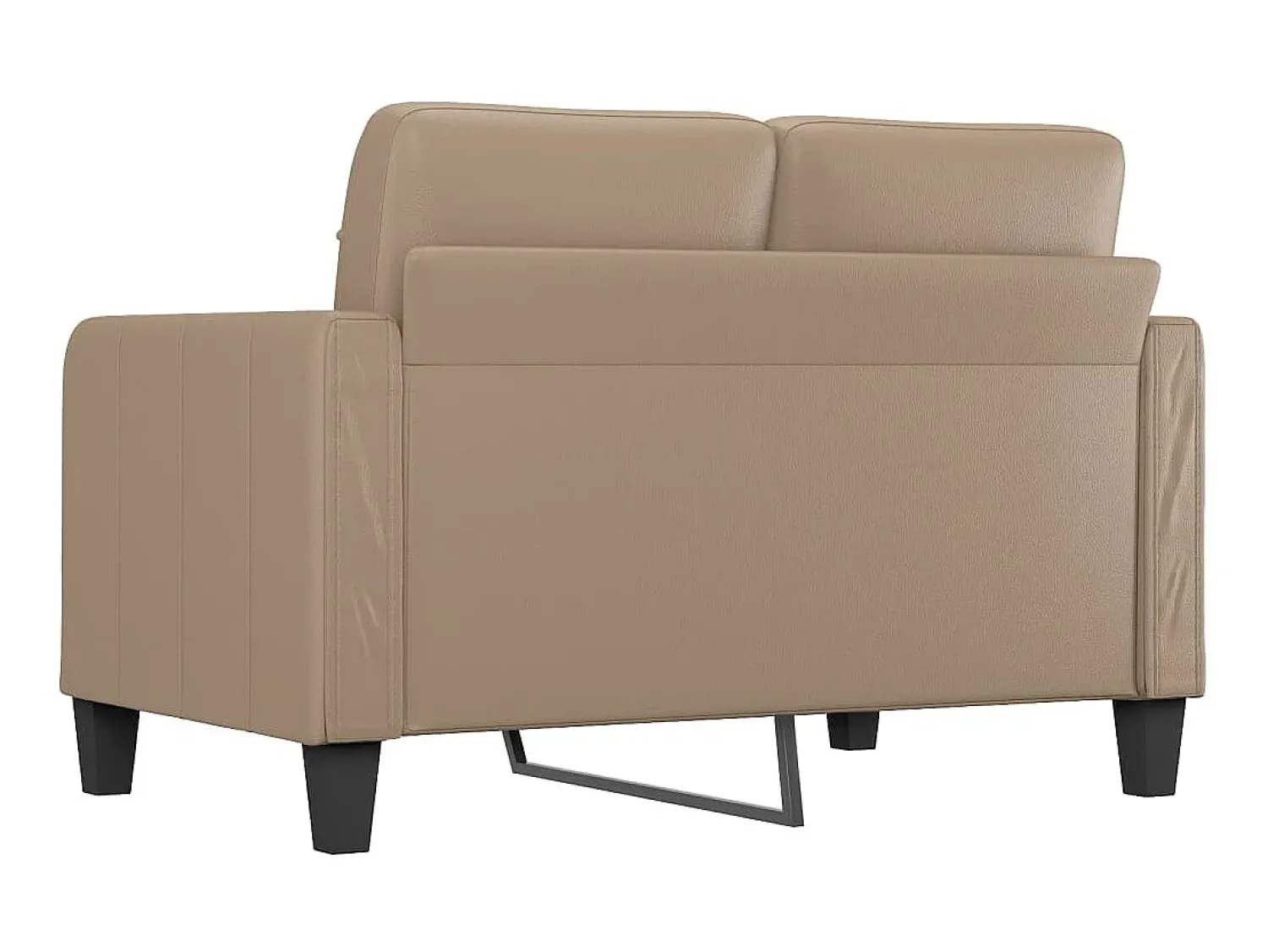 Hot Sofá de 2 lugares 120 cm couro artificial cor cappuccino PT751659 Castanho