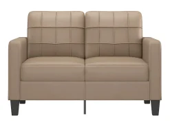 Hot Sofá de 2 lugares 120 cm couro artificial cor cappuccino PT751659 Castanho