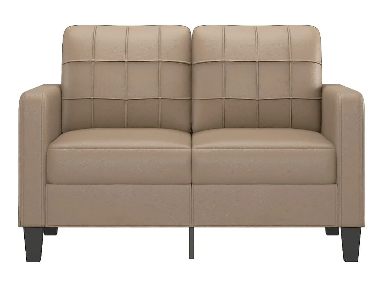 Hot Sofá de 2 lugares 120 cm couro artificial cor cappuccino PT751659 Castanho