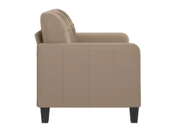 Hot Sofá de 2 lugares 120 cm couro artificial cor cappuccino PT751659 Castanho
