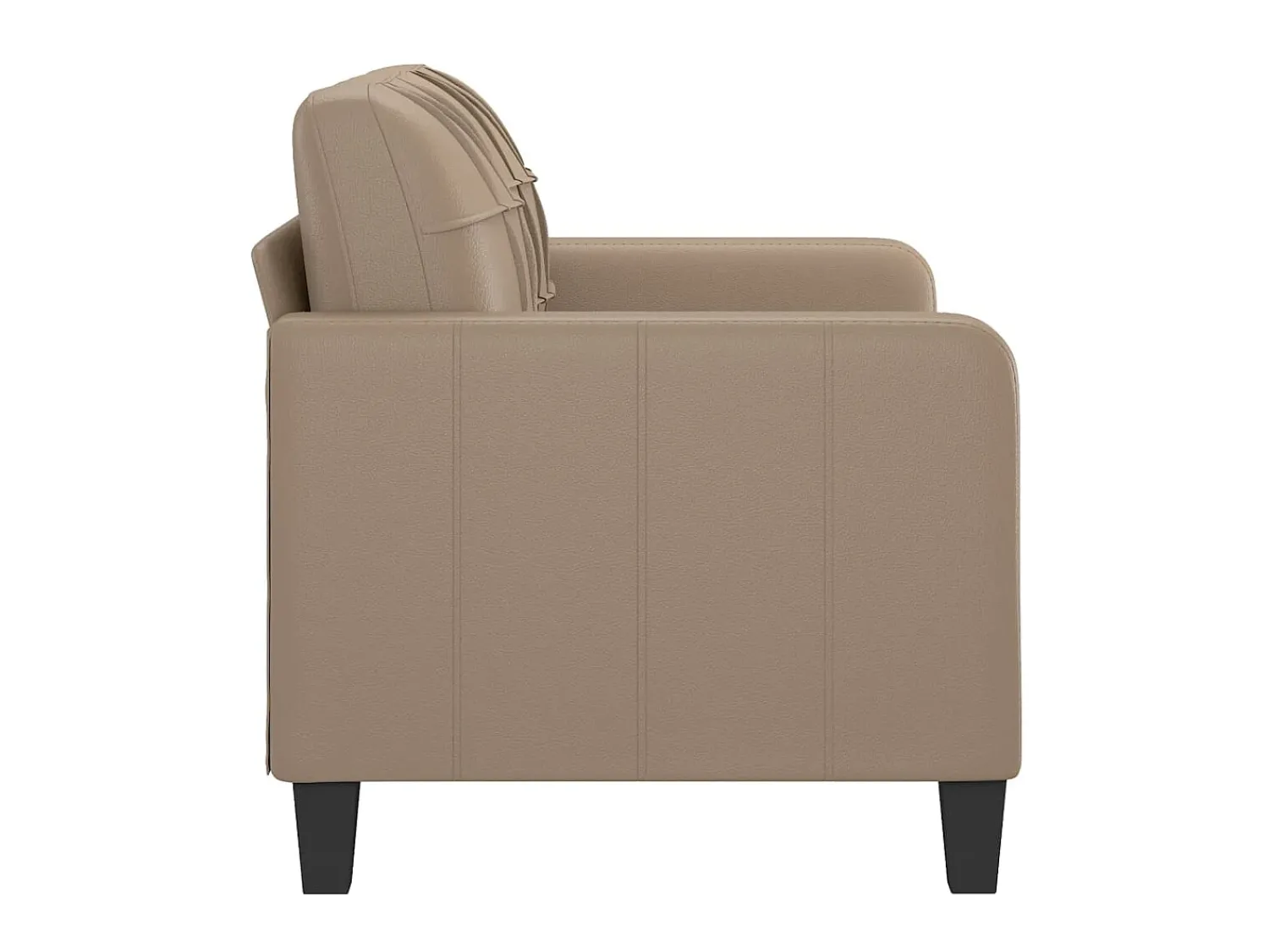 Hot Sofá de 2 lugares 120 cm couro artificial cor cappuccino PT751659 Castanho