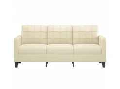 Sofá de 3 lugares 180 cm couro artificial cor PT965503^ Sofá