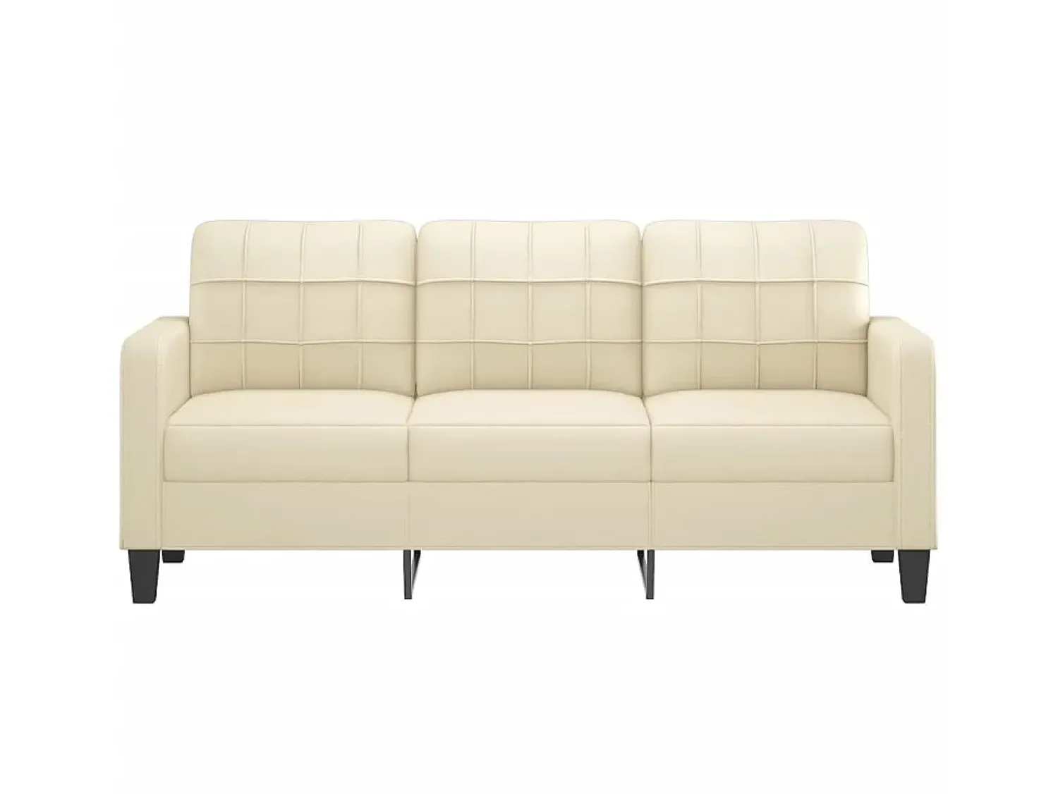 Sofá de 3 lugares 180 cm couro artificial cor PT965503^ Sofá