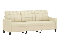 Sofá de 3 lugares 180 cm couro artificial cor PT965503^ Sofá