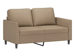 Discount Sofá de 2 lugares 120 cm couro artificial cor cappuccino PT147228 Castanho