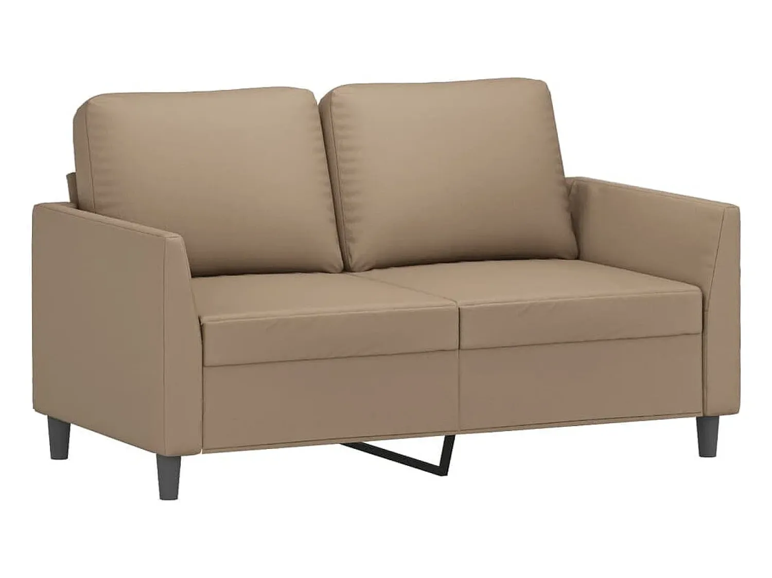 Discount Sofá de 2 lugares 120 cm couro artificial cor cappuccino PT147228 Castanho
